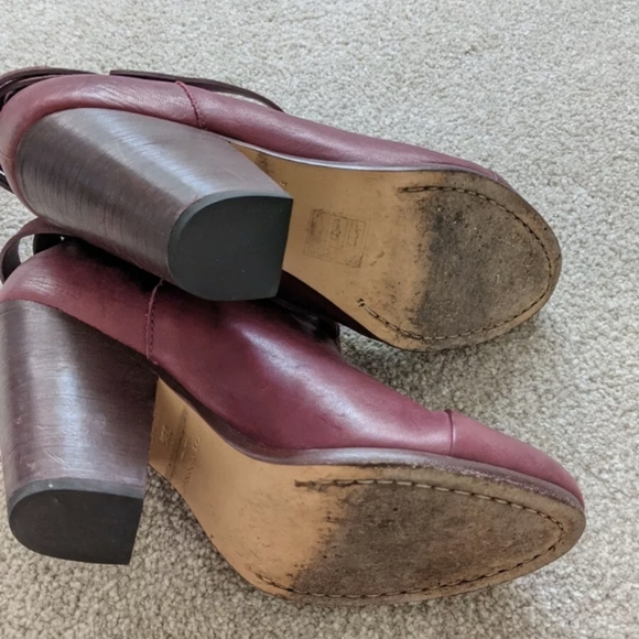 $550 worn X2 Rag & Bone Harrow Red Leather Ankle Boots 38.5 8.5 - Picture 6 of 10